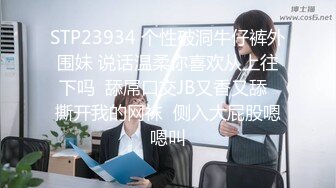 STP23934 个性破洞牛仔裤外围妹 说话温柔你喜欢从上往下吗  舔屌口交JB又香又舔  撕开我的网袜  侧入大屁股嗯嗯叫